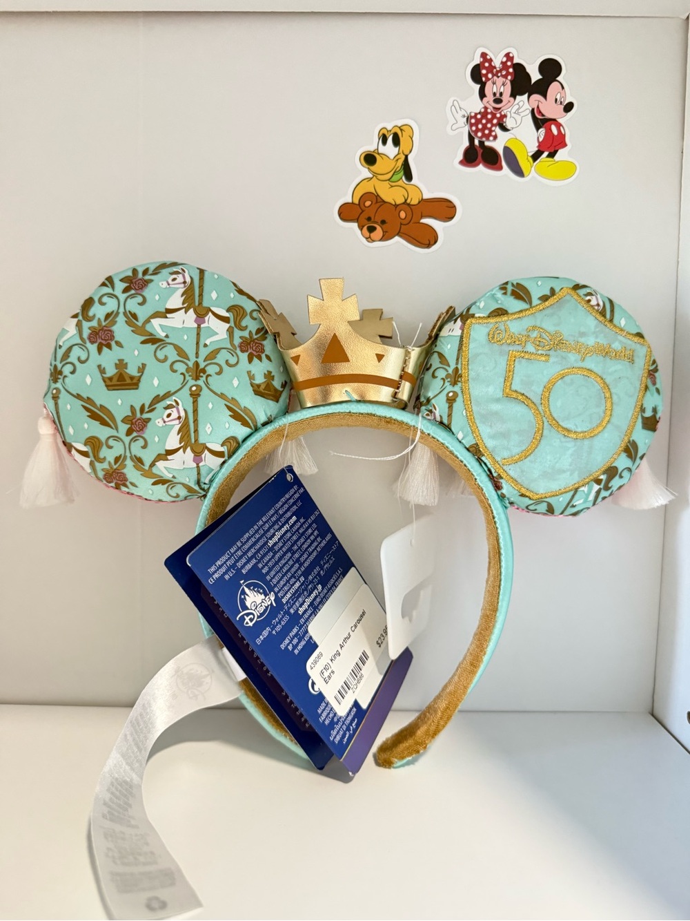 Disney King Arthur Carousel Ear Headband - Pink, Teal & Gold - Picture 2 of 3